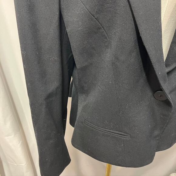 Vintage 80's Evan Picone Worsted Wool Black SIngle Button Blazer Womens 10/12 - Picture 5 of 15